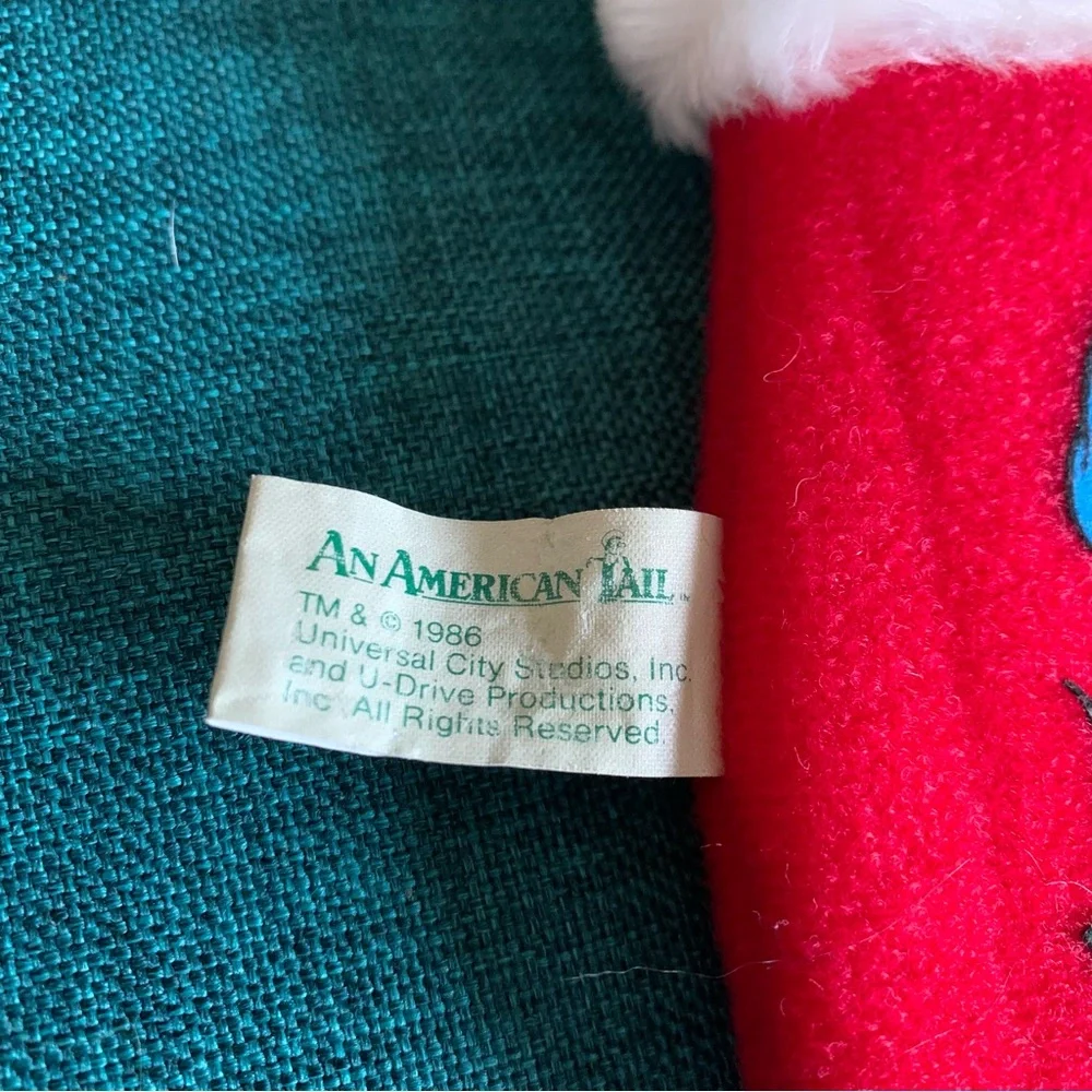 Vintage An American Tail Christmas Stocking Sears / McDonald’s toy from 1986